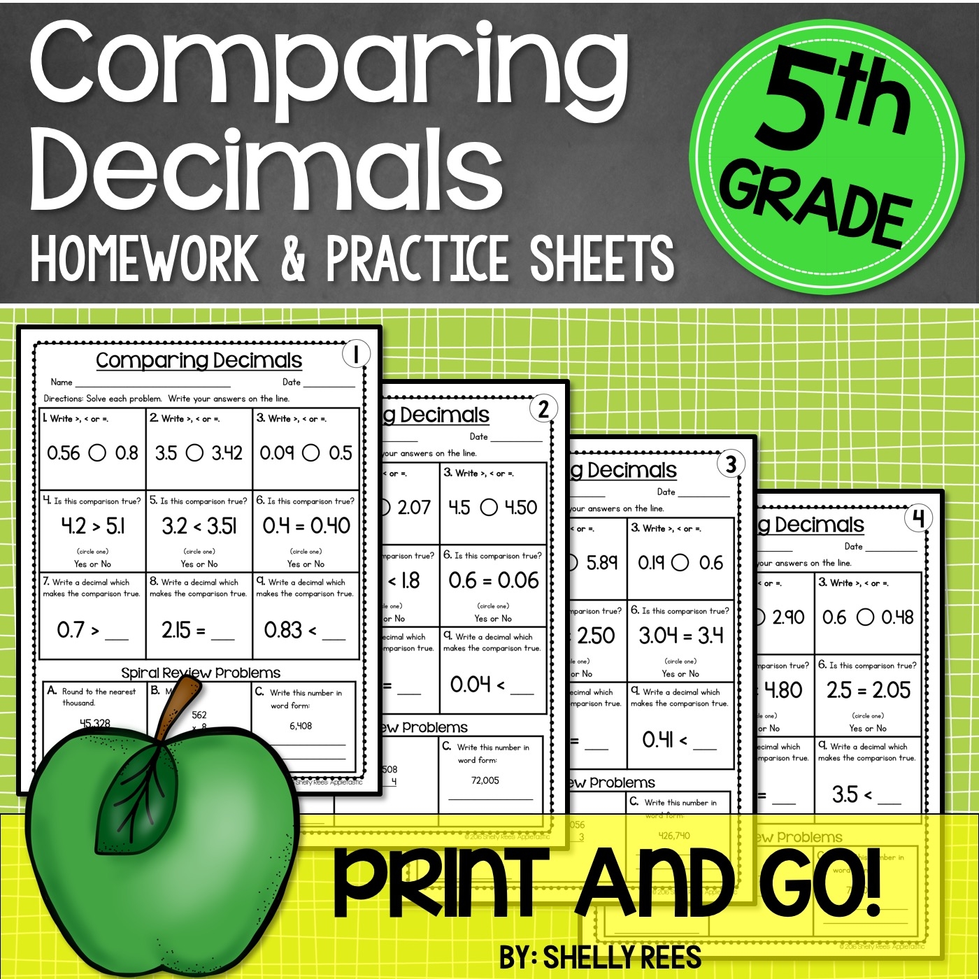 5th Grade Math Worksheets Free And Printable Appletastic Learning Worksheets Library