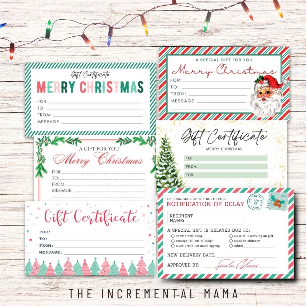 Free Editable Gift Certificates Printable