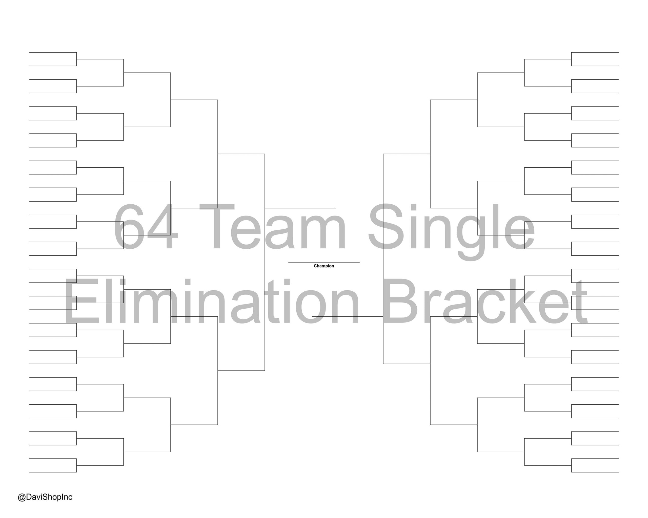 64 team Single Elimination Playoff Brackets Etsy