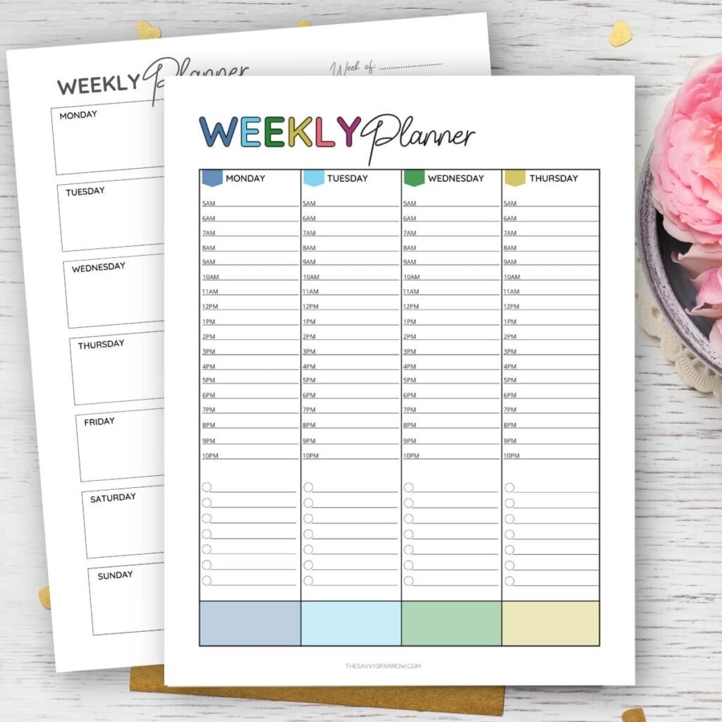 Free Editable And Printable Weekly Planner