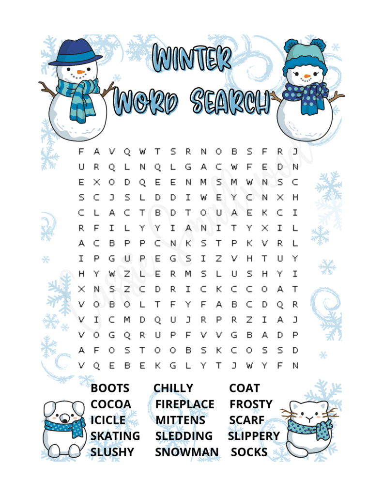 8 Fun Winter Word Searches Cassie Smallwood