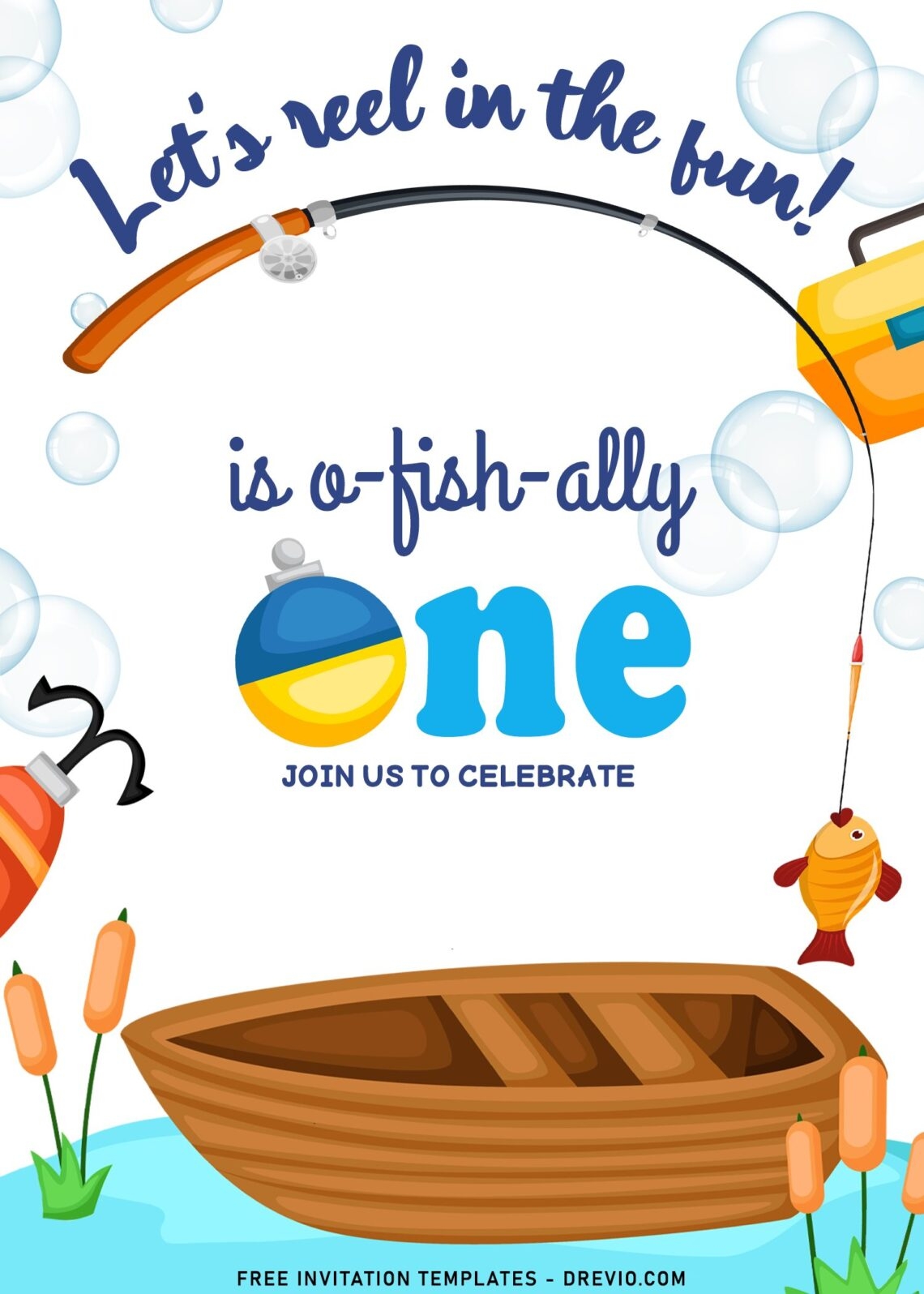 Free Printable Editable Fishing Party Invitations