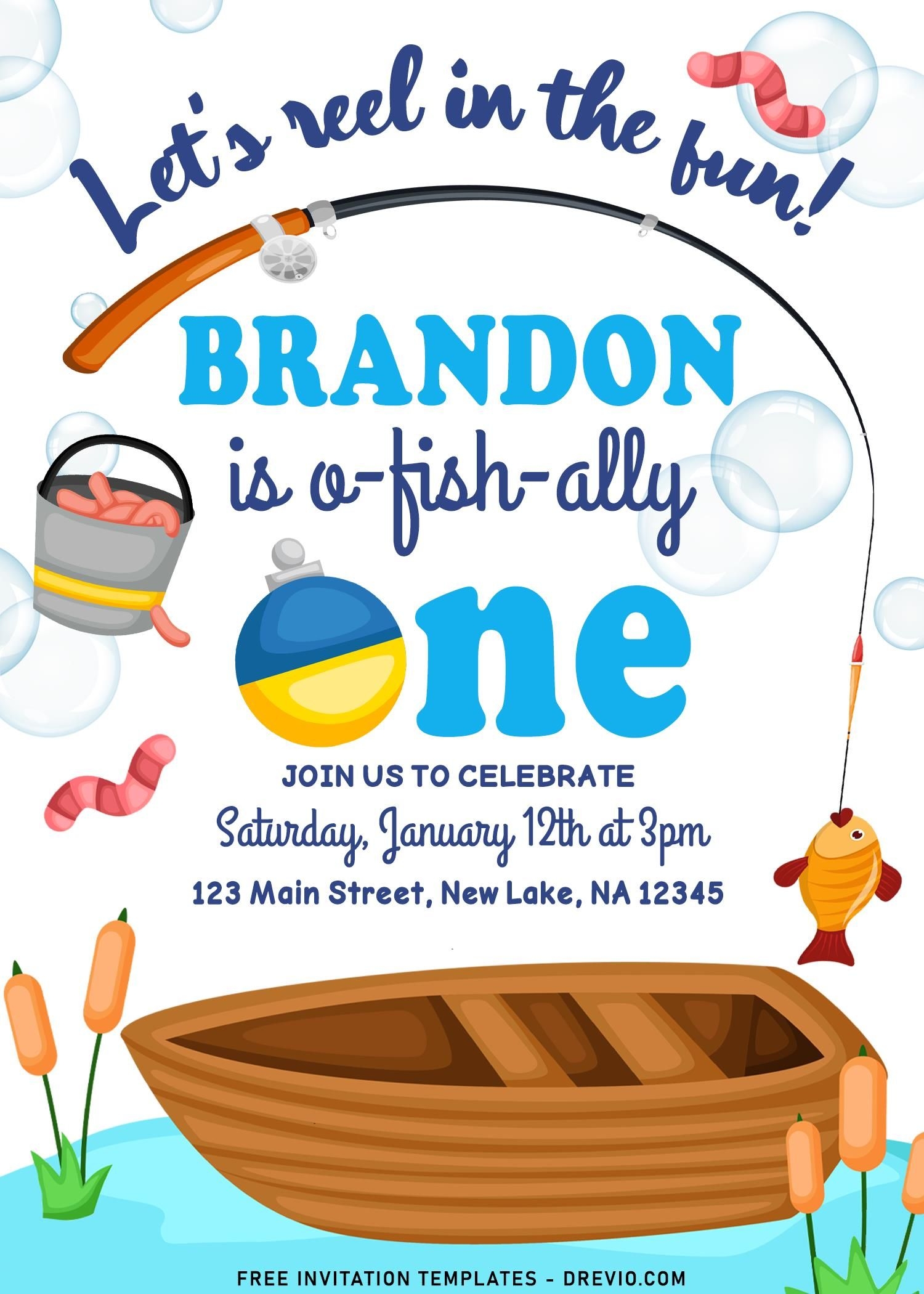 8 Reel In The Fun Fishing Themed Birthday Invitation Templates Worksheets Library