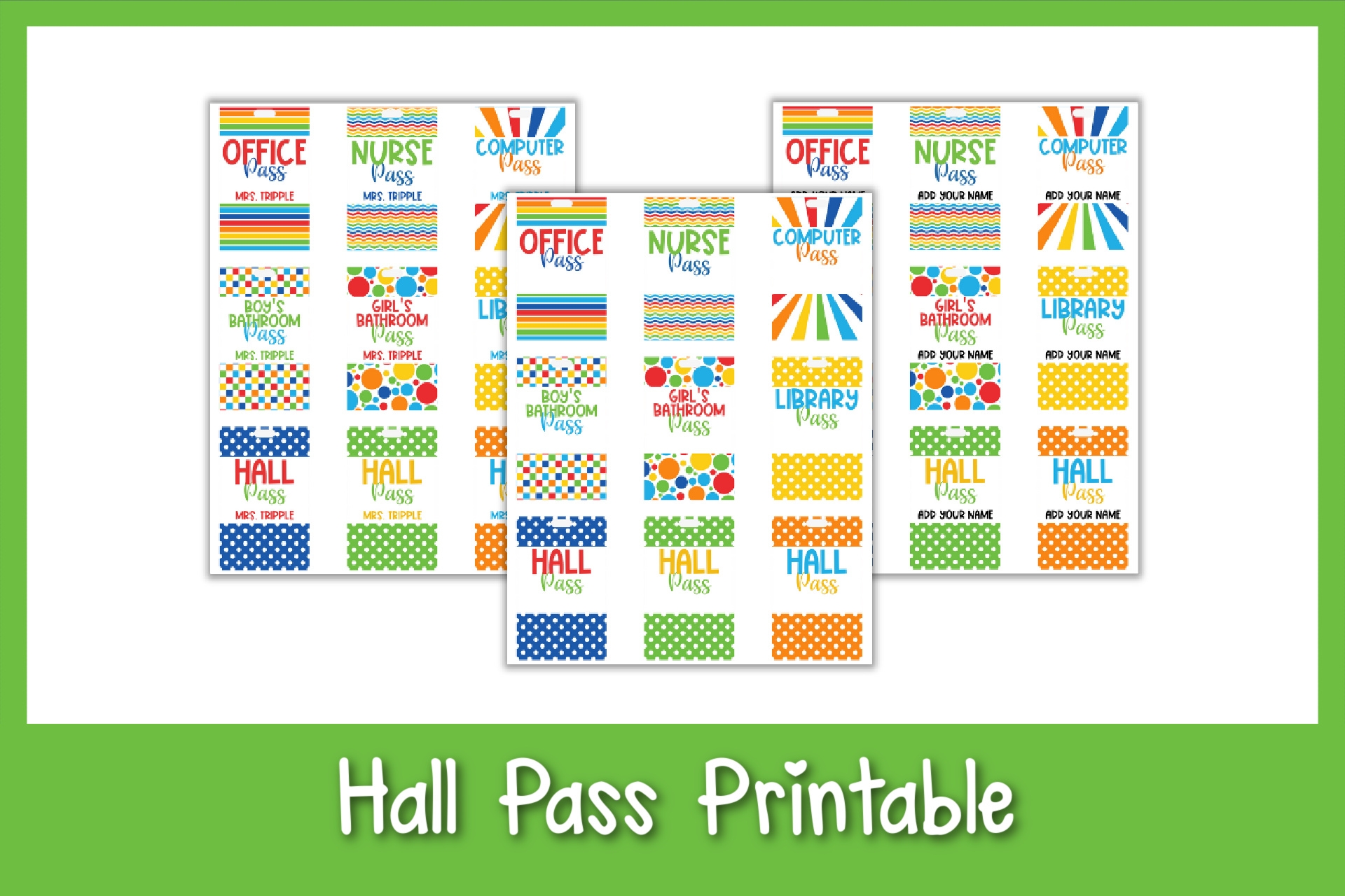 Free Printable Editable Passes