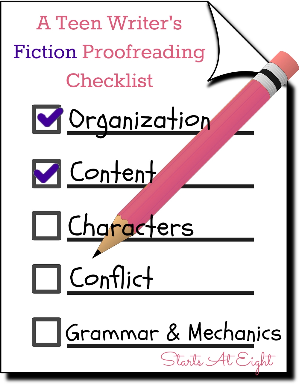 A Teen Writer s Fiction Proofreading Checklist StartsAtEight
