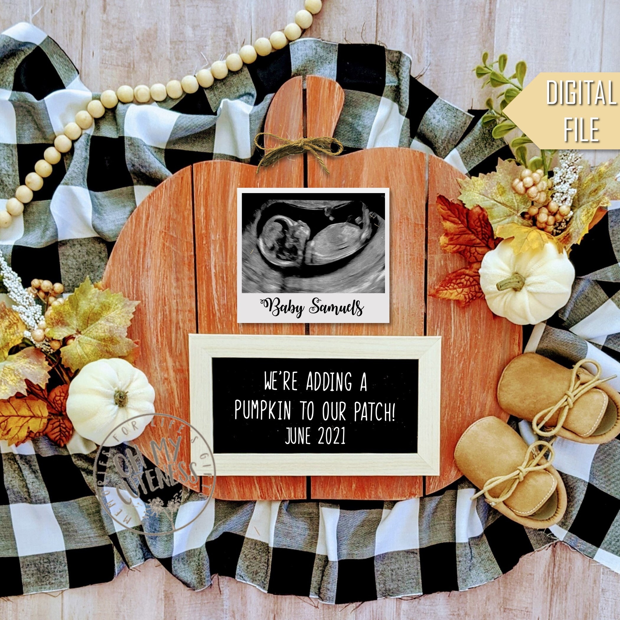 Baby Due Announcement Adding To Our Pumpkin Patch Editable Printable