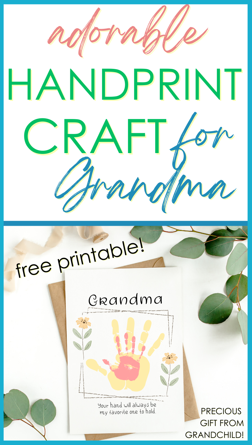 Adorable Handprint Craft For Grandma Free Printable Template
