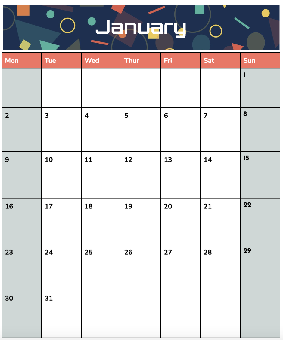 Aesthetic Google Doc Calendar Templates 2024 Templates And Tutorials