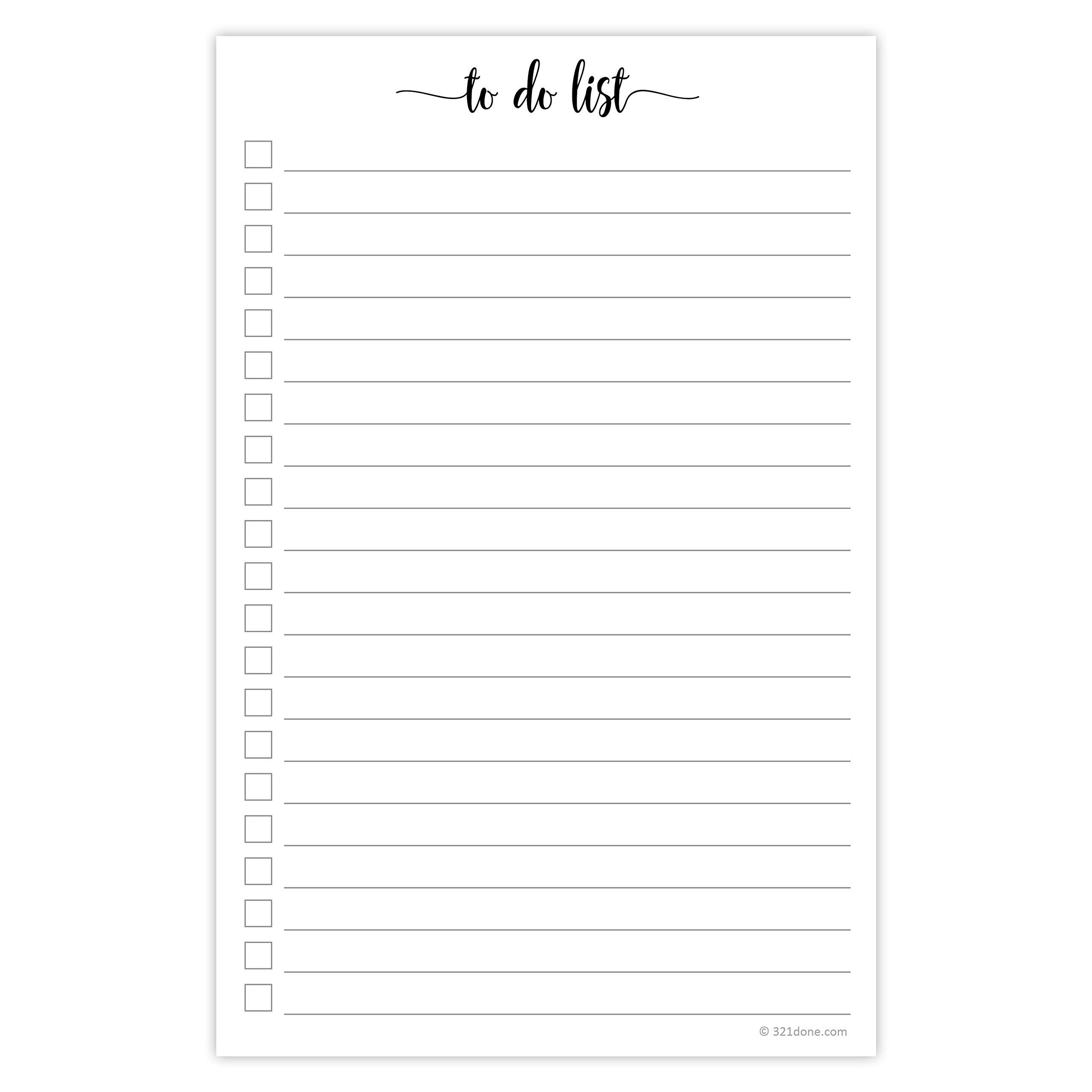 Amazon 321Done To Do List Notepad 50 Sheets 5 5 X 8 5 To Do s Notepad Tear Off Planning Memo Pad Planner Checklist Organizing Made In USA Simple Script Wide Ruled Office Products