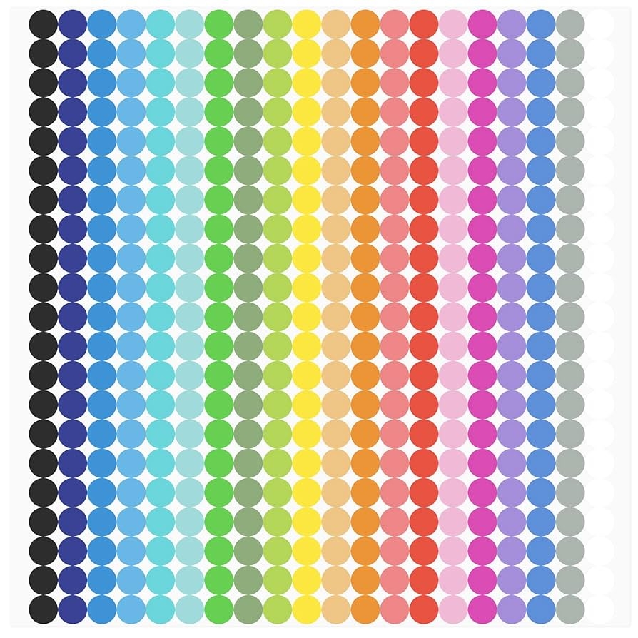 Amazon 6720 PCS Small Dot Stickers Round Color Coding Labels Circle Dot Stickers Label Sticker In 20 Colors For Office Classroom Office Products