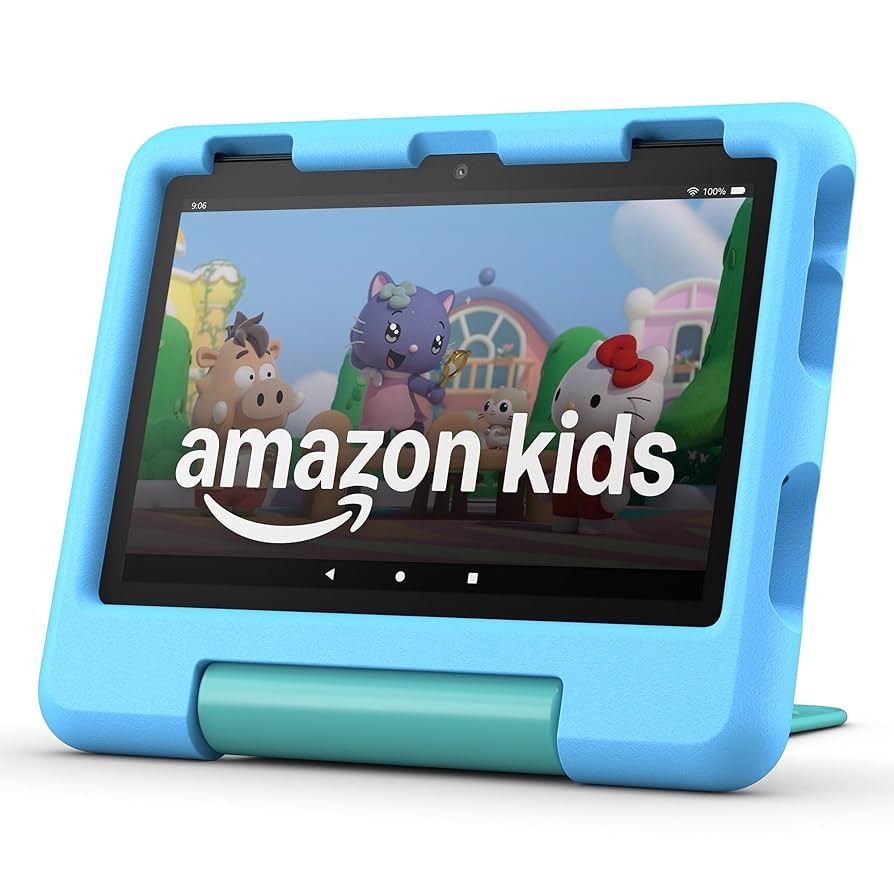 Amazon Amazon Fire HD 8 Kids Tablet newest Model Ages 3 7 With Bright 8 HD Screen Includes Ad free And Exclusive Content Parental Controls And 13 hr Battery 32GB Blue