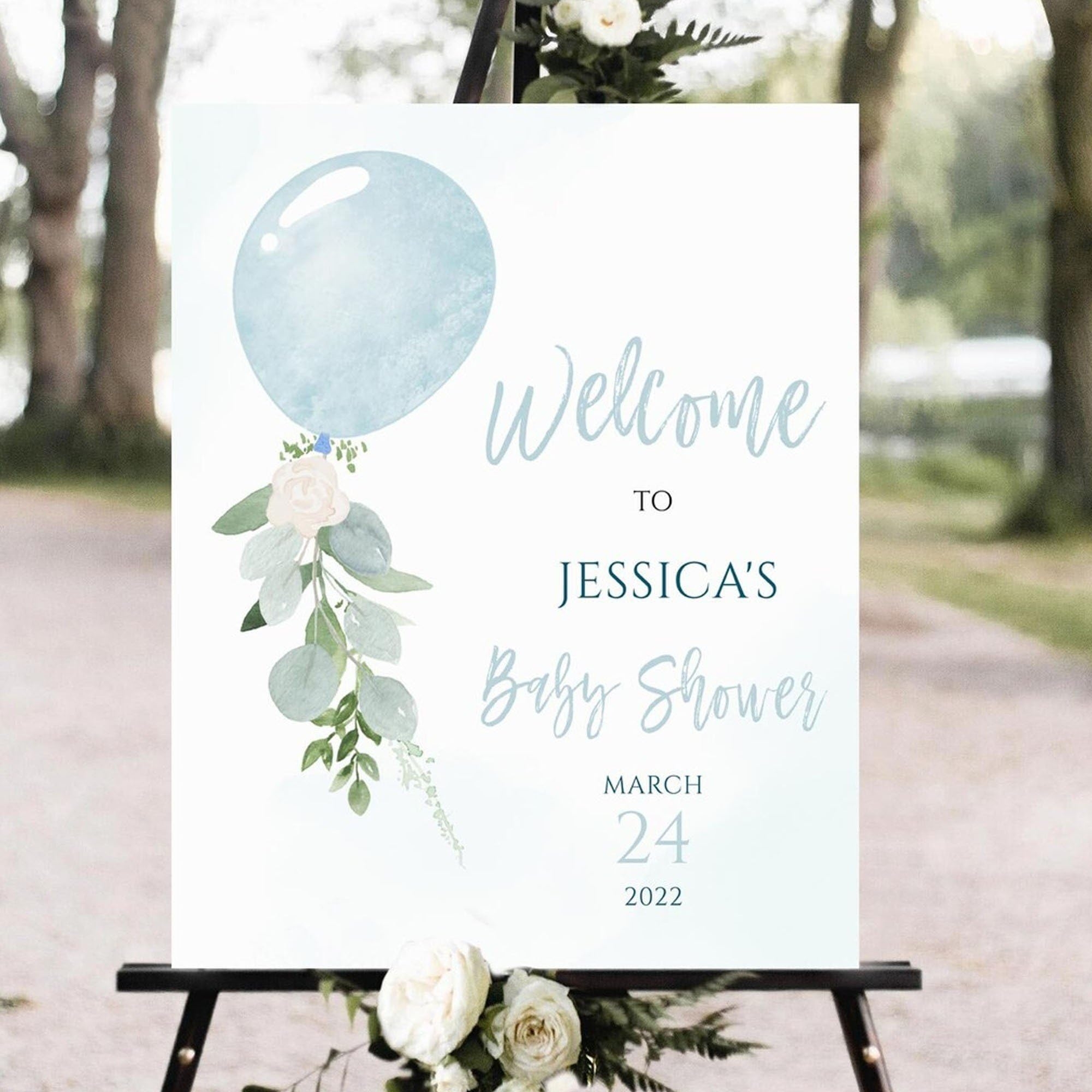 Amazon Blue Balloon Baby Shower Welcome Sign Template Boy Baby Shower Sign Printable Baby Sign For Baby Shower Baby Shower Yard Sign Baby Shower Gifts For Kids From Family Baby