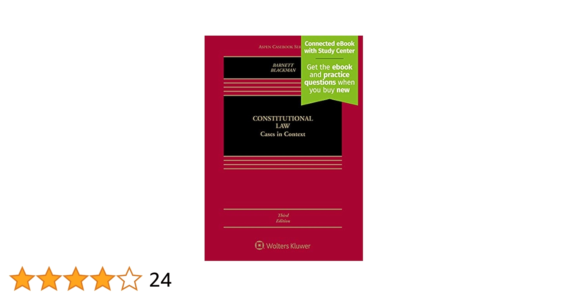 Amazon Constitutional Law Cases In Context Aspen Casebook 9781454892885 Barnett Randy E Blackman Josh Books