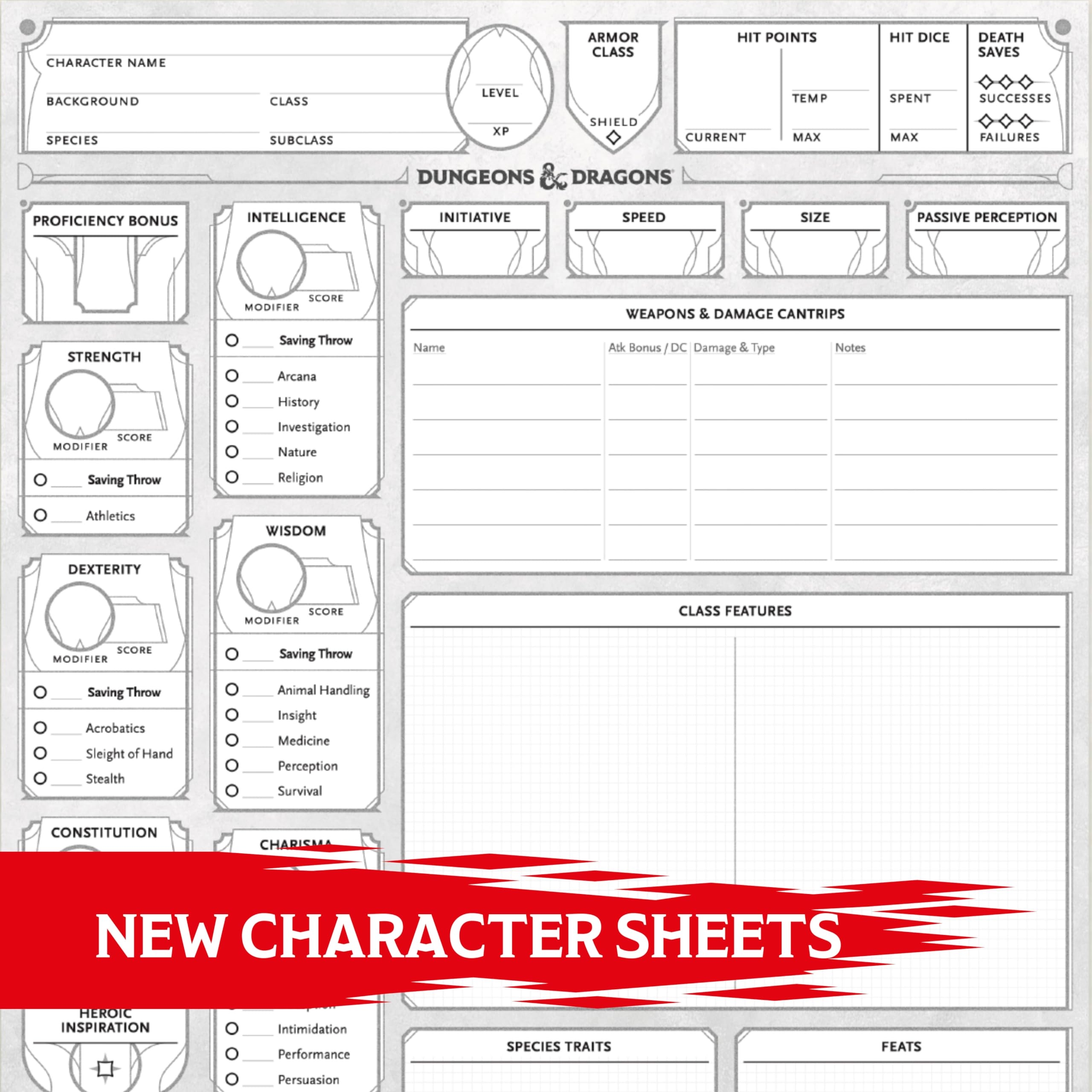 5th Edition D And D Character Sheet Printable