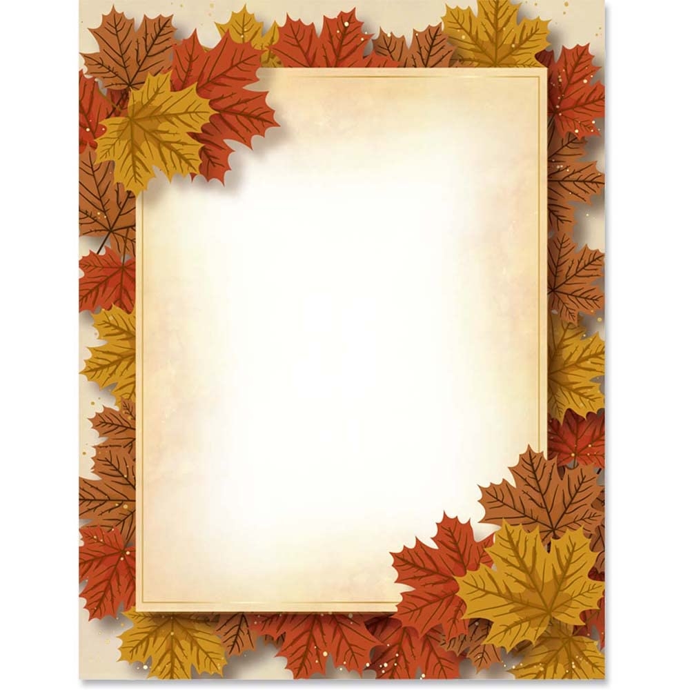 Amazon Paperdirect Stunning Copper Auburn Maple Leaves Autumn Fall Thanksgiving Theme Paper Stationery Border Paper Letterhead 8 5 X 11 25 Sheets Elegant Premium Writing Paper Decorative Printer Paper Office Products
