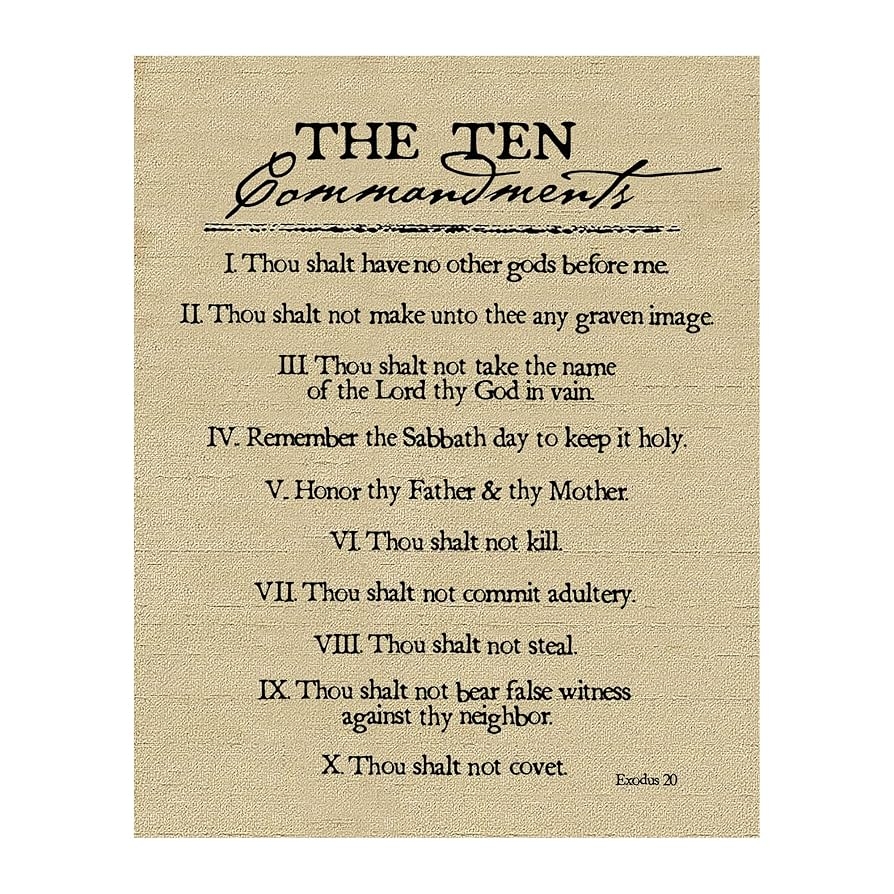 Amazon Ten Commandments Bible Verse Wall Art Print 11x14 Unframed Antique Scripture Typographic Religious Decor For Home Office And Church Perfect Christian Gift Handmade Products