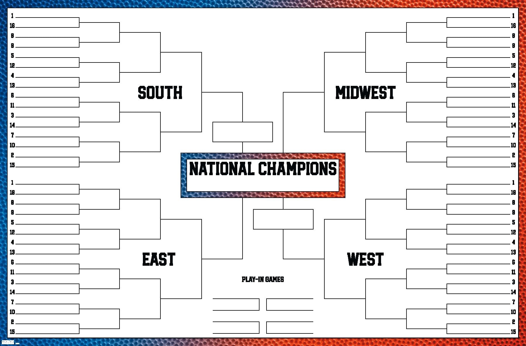 Amazon Trends International Collegiate 68 Team Bracket Wall Poster 22 37 X 34 00 Unframed Version Sports Outdoors