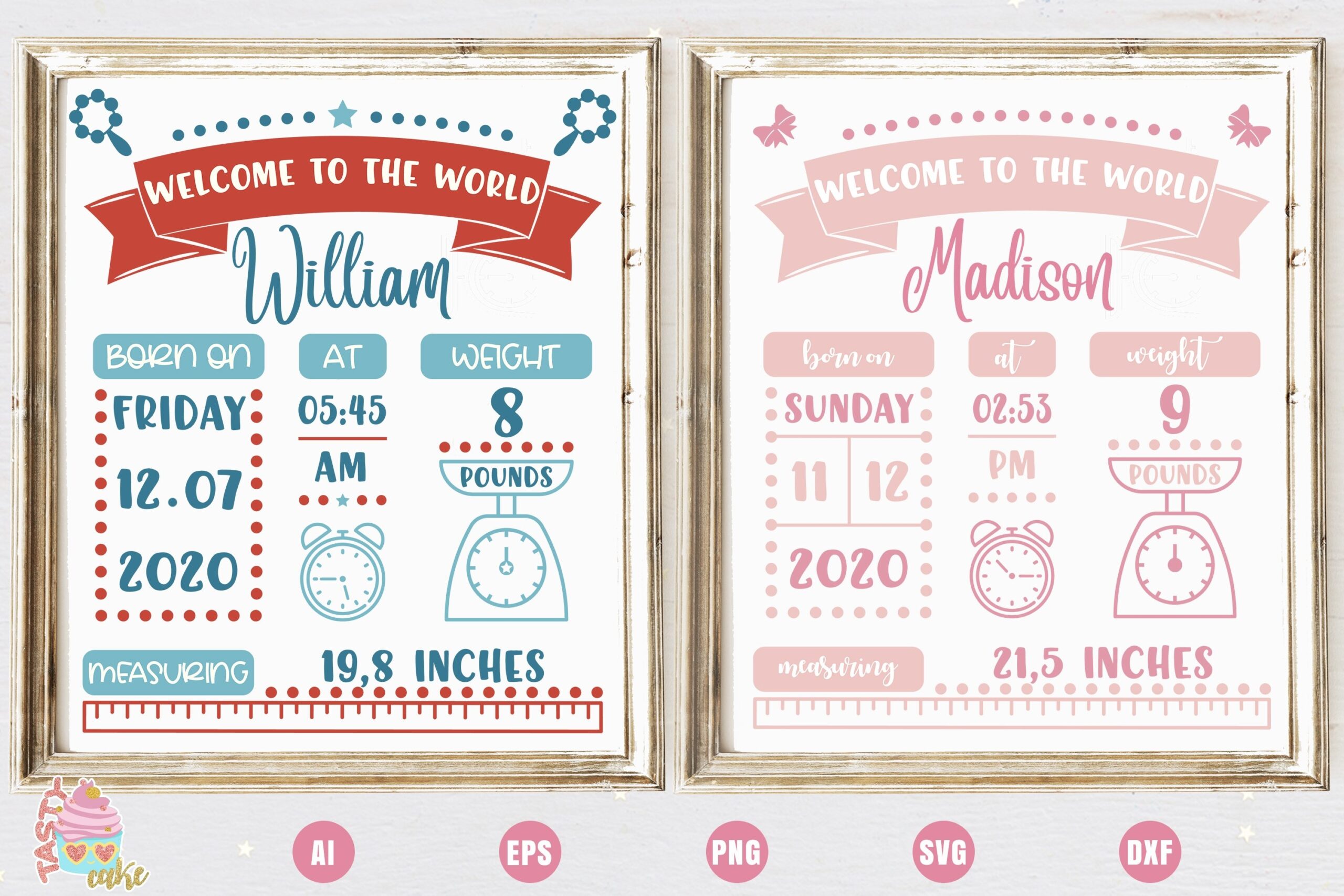 Baby Birth Stats Birth Announcement Template 868495 