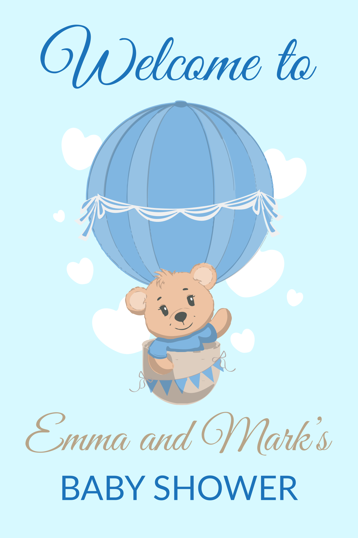 Baby Shower Welcoming Sign Template Square Signs
