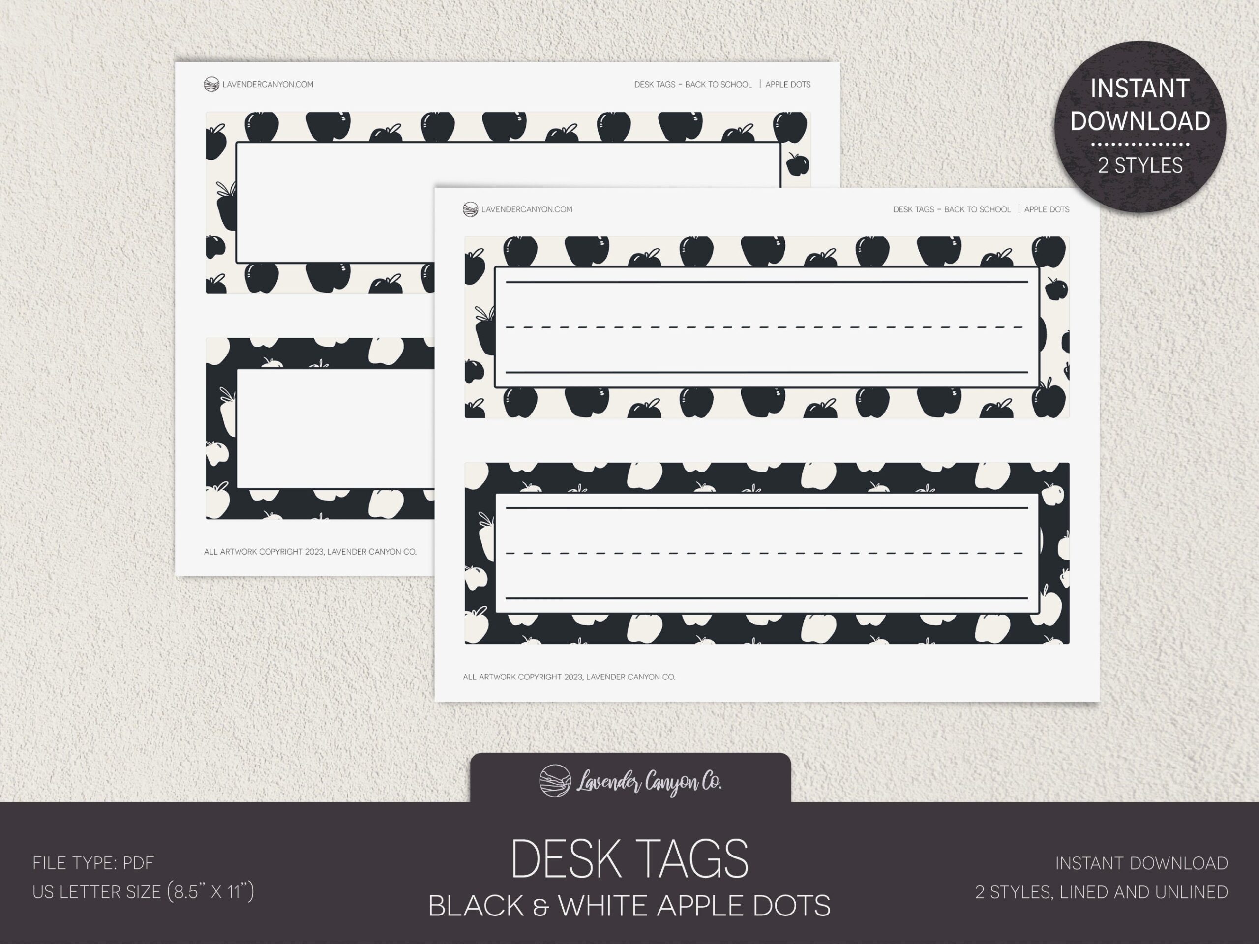 Black And White Name Tags Desk Name Tags Desk Printable Editable