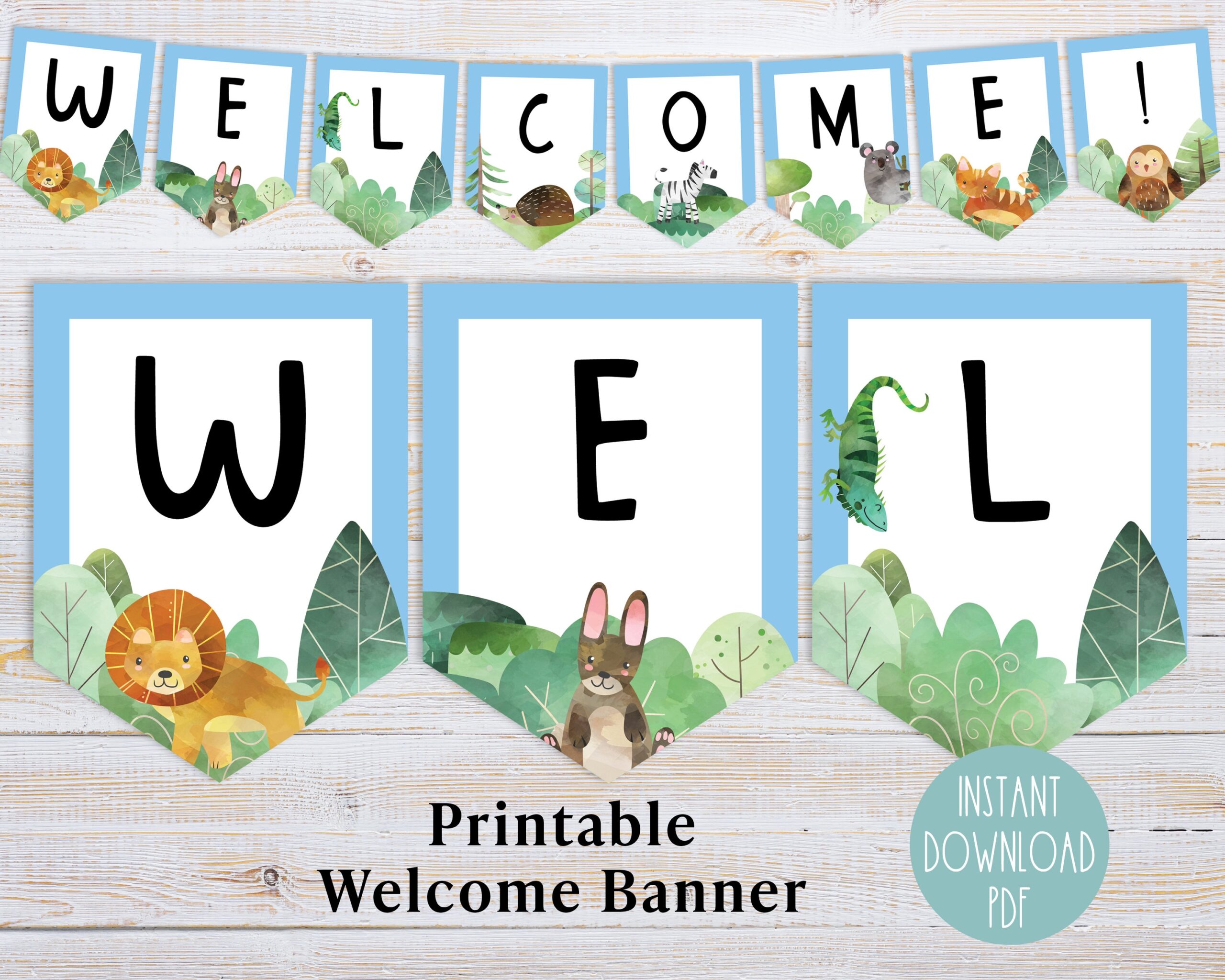 Back To School Welcome Banner Printable Sign For Teachers Kids Classroom D cor Animals Instant Digital Download PDF Etsy