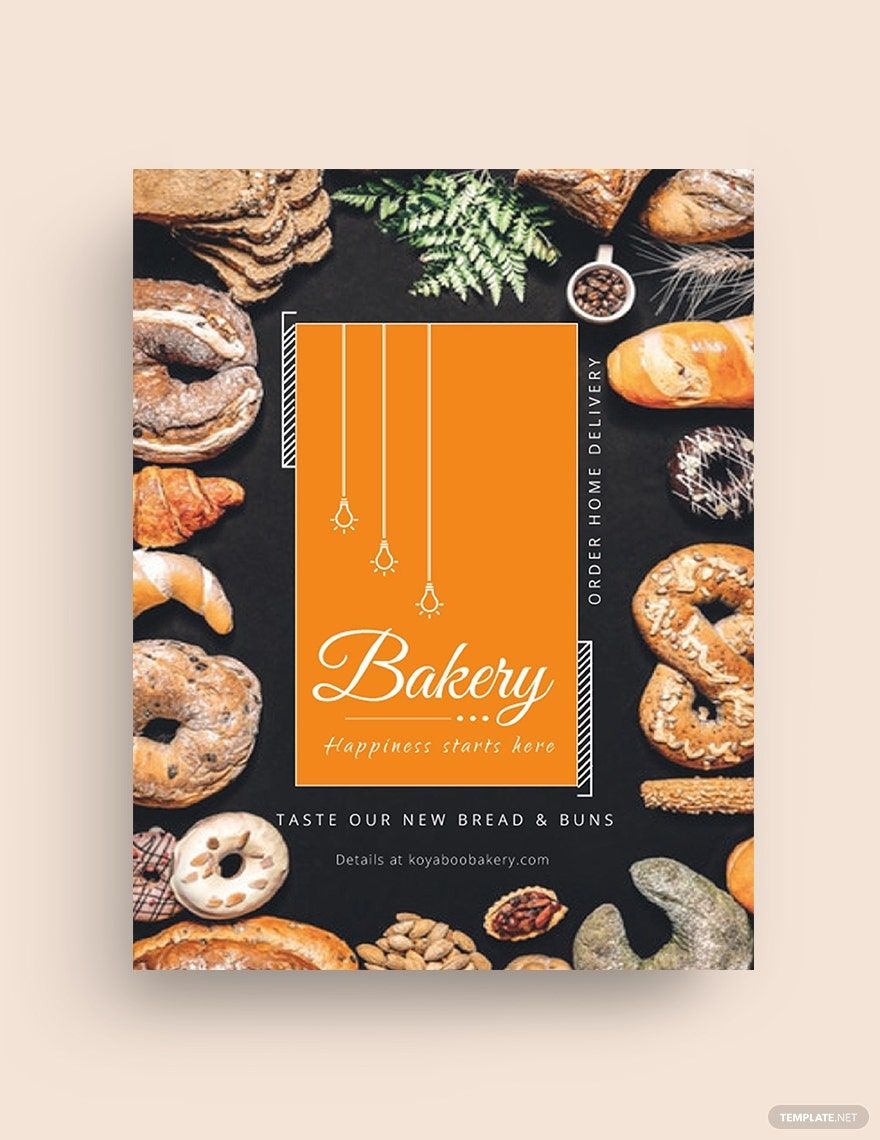 Bakery Store Flyer Template In Pages Publisher Illustrator Word InDesign PSD Download Template