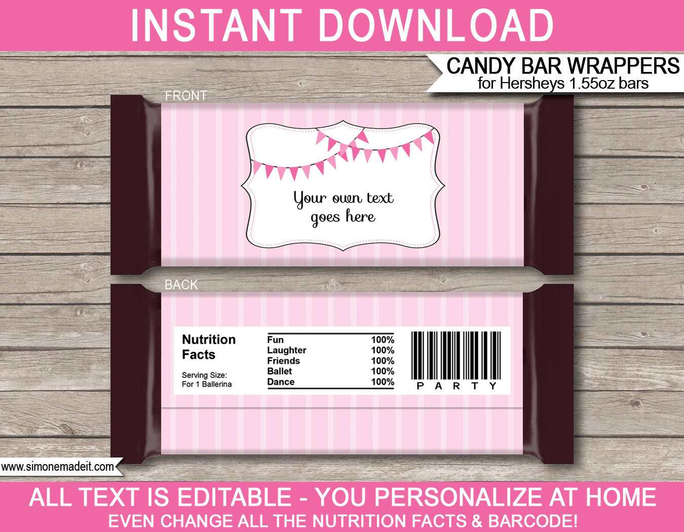 Free Printable Editable Hershey Bar Wrappers