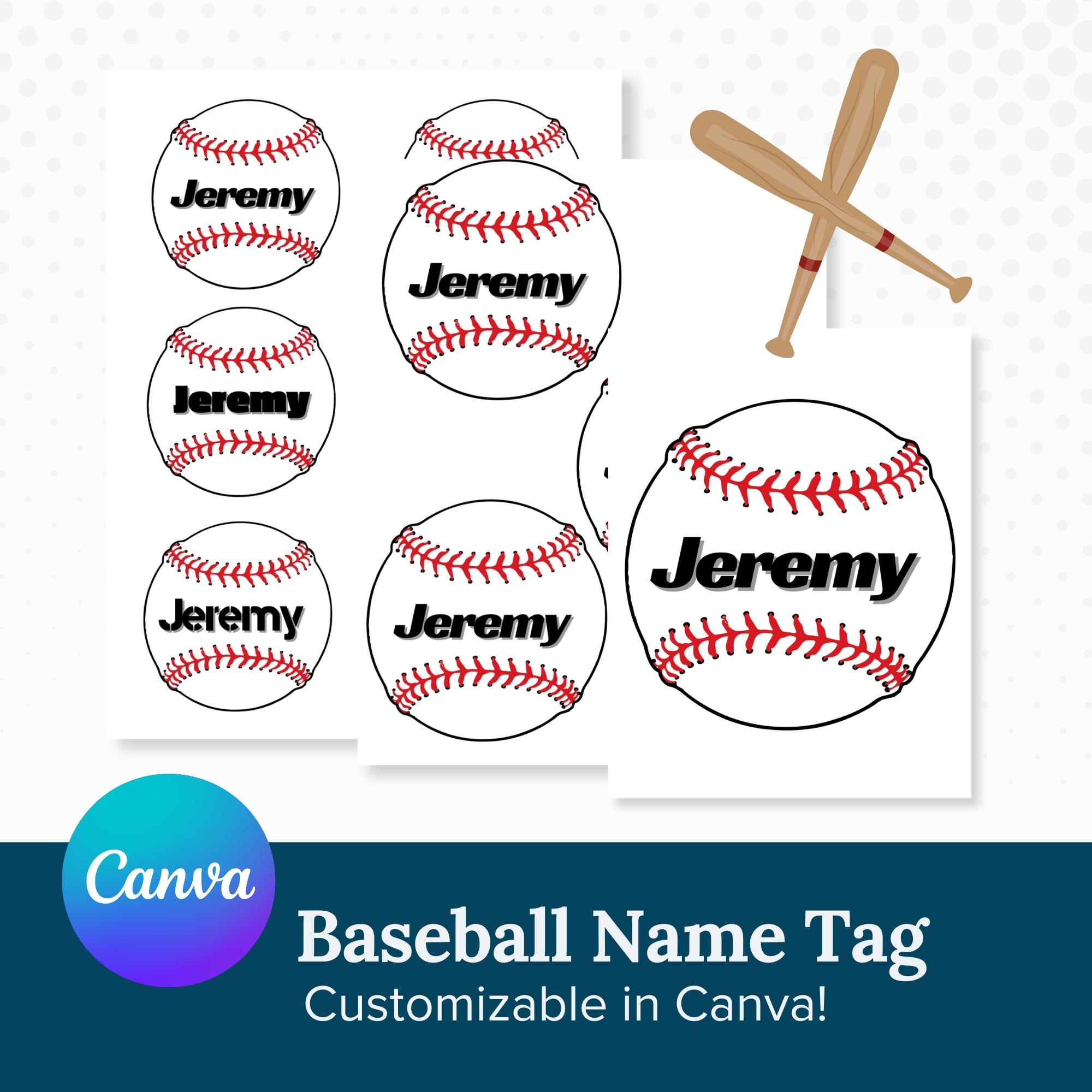 Baseball Name Tags Baseball Printables Baseball Team Ideas Editable Dugout Tags Etsy