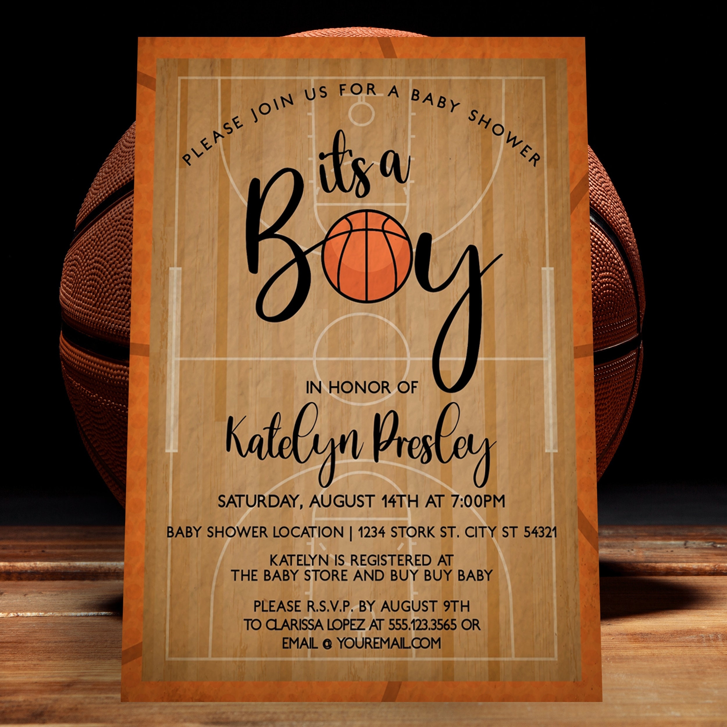Basketball Baby Shower Invitation Sports Baby Shower Invite Boys Baby Shower Invitations Basketball Invitations DIY Printable File Etsy