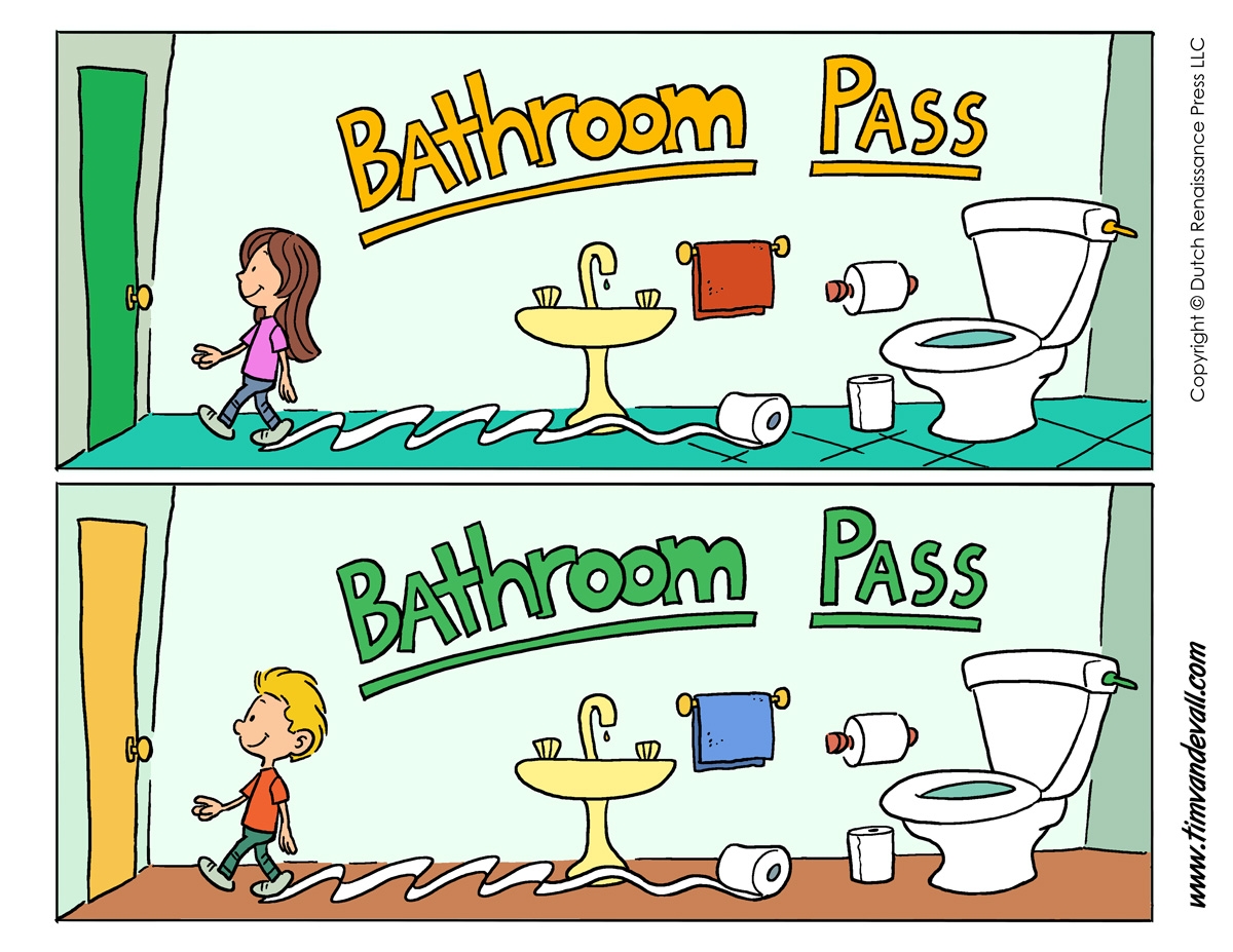 Editable Printable Bathroom Passes
