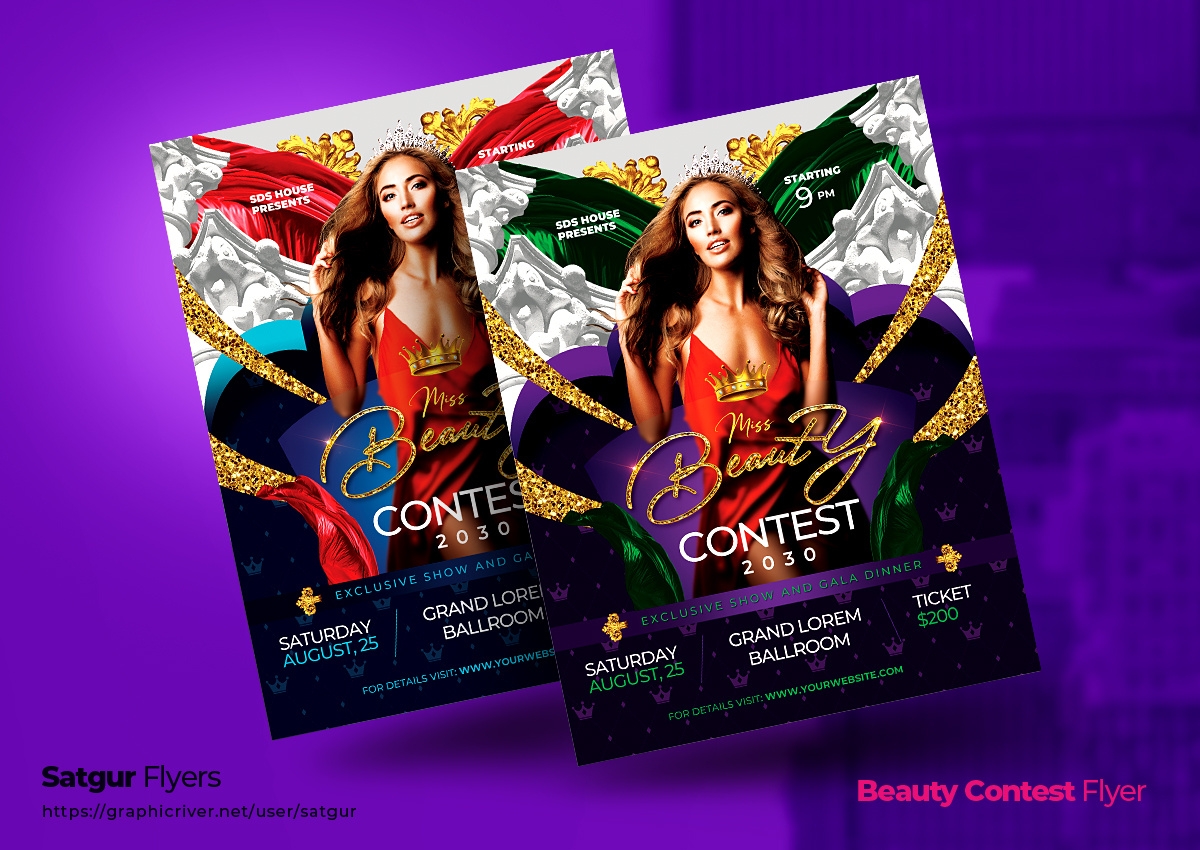Beauty Contest Flyer Template By Satgur Flyers On Dribbble