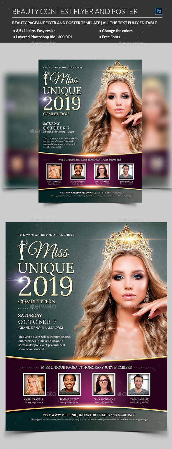 Beauty Contest Flyer Template Print Templates GraphicRiver