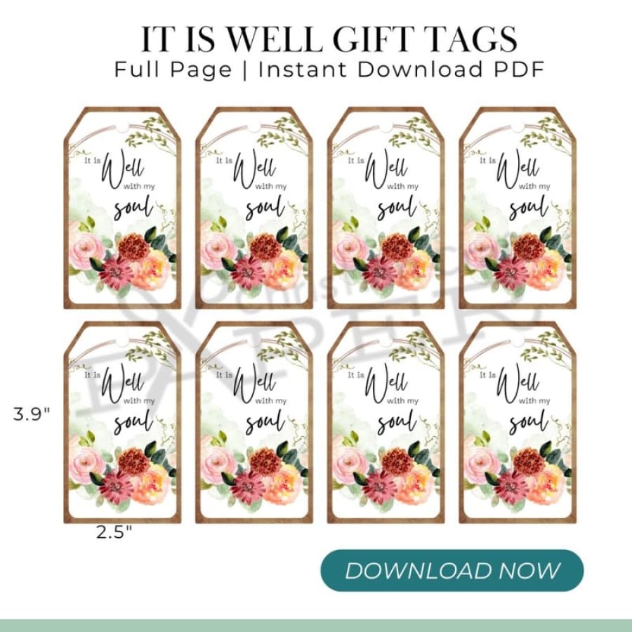 Bible Verse Gift Tags Psalms 42 7 Digital Download Christian Craft Paper