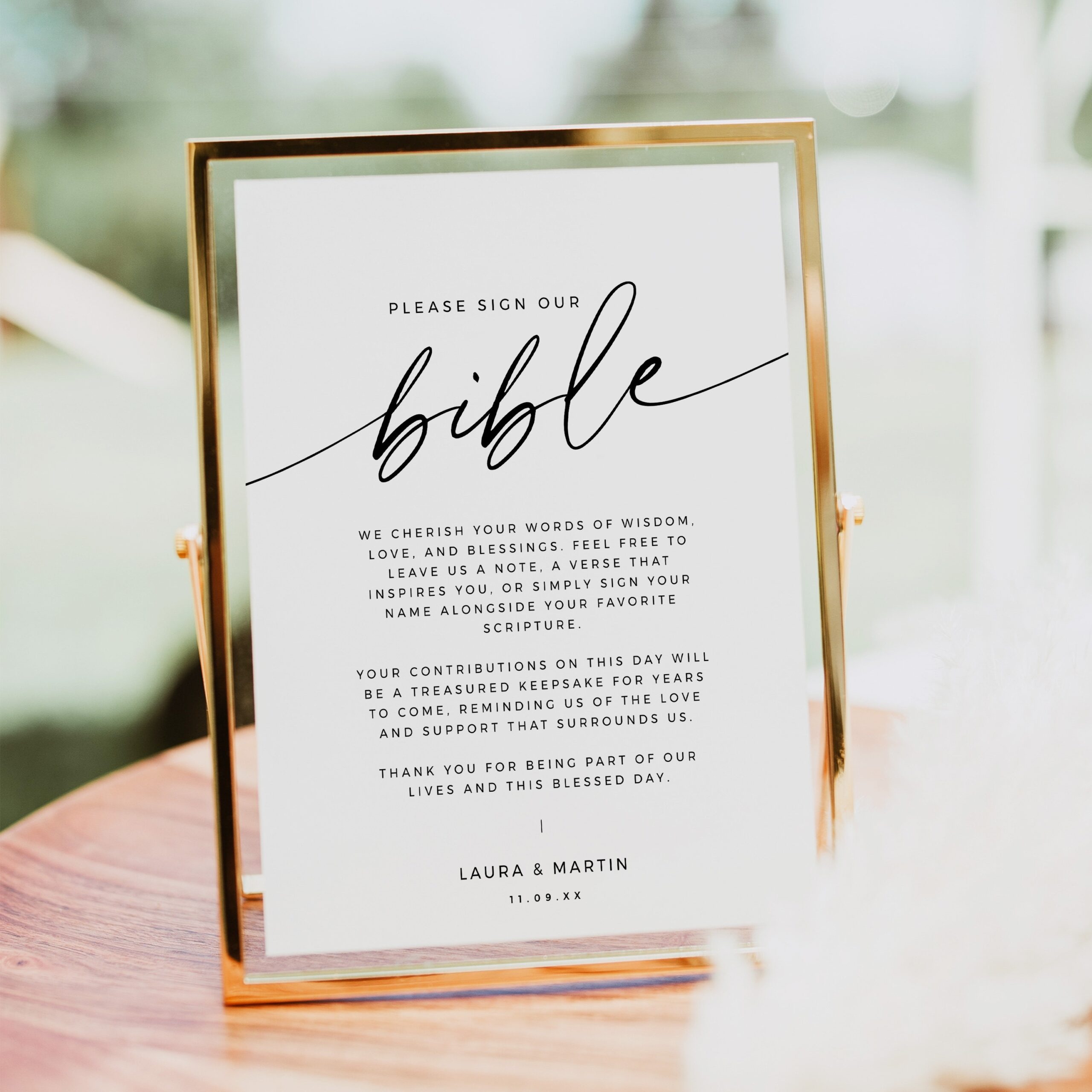 Wedding Sign Editable Printable Joshua Kjv