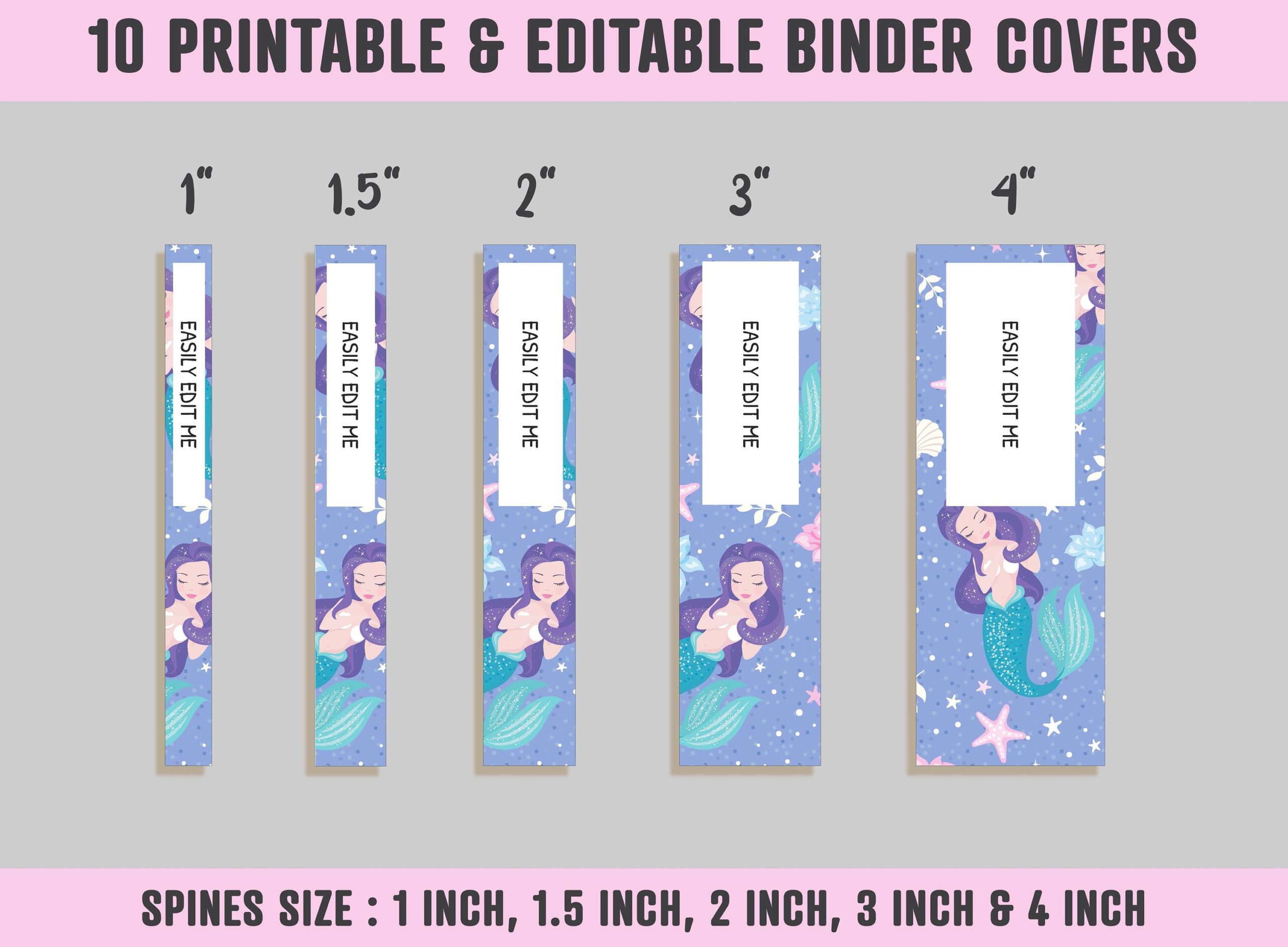 Binder Cover For Girls 10 Printable Editable Binder Covers spines Cute Binder Cover Teacher school Binder Planner Cover Binder Insert Etsy
