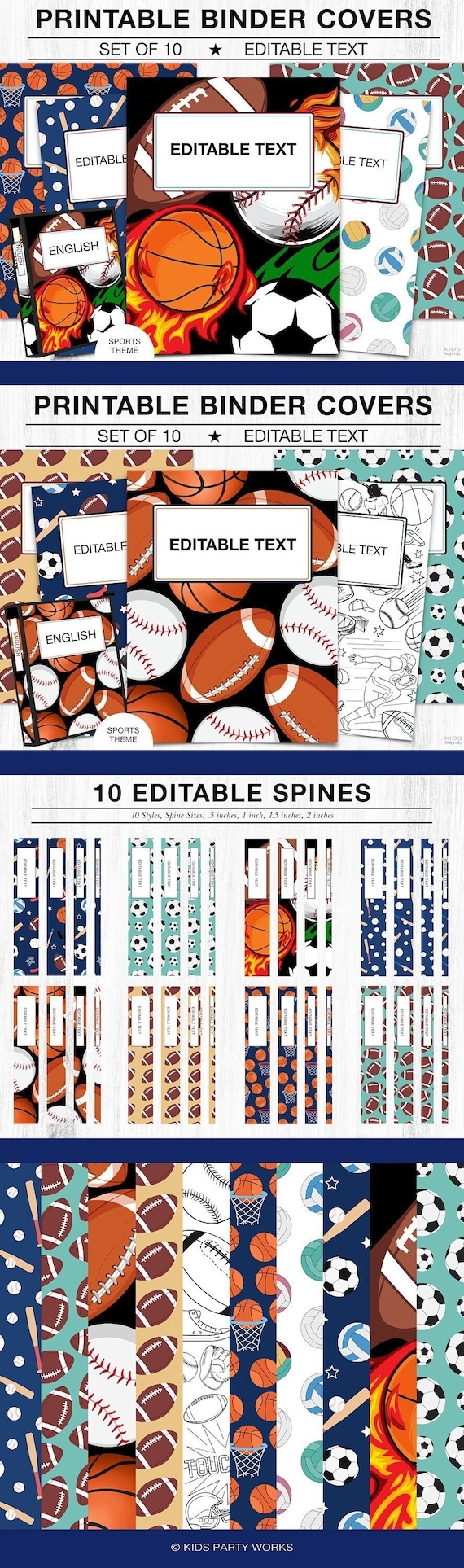 Free Editable Printable Binder Covers And Spines Boys