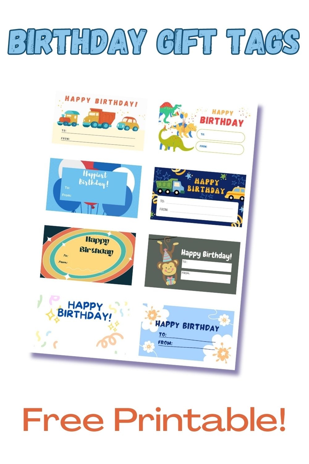 Free Printable Editable Girls Birthday Gift Tags