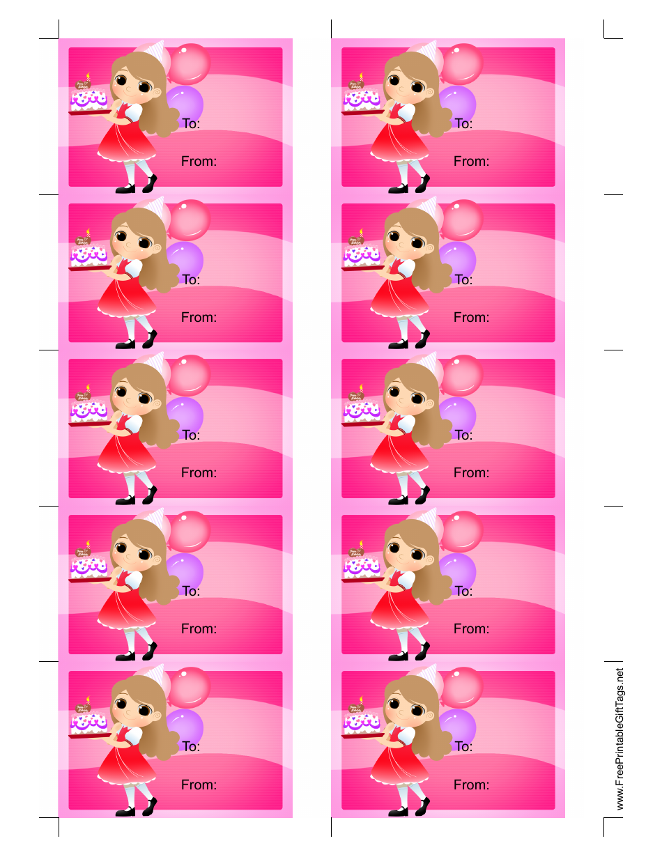 Birthday Girl Gift Tag Template Download Printable PDF Templateroller