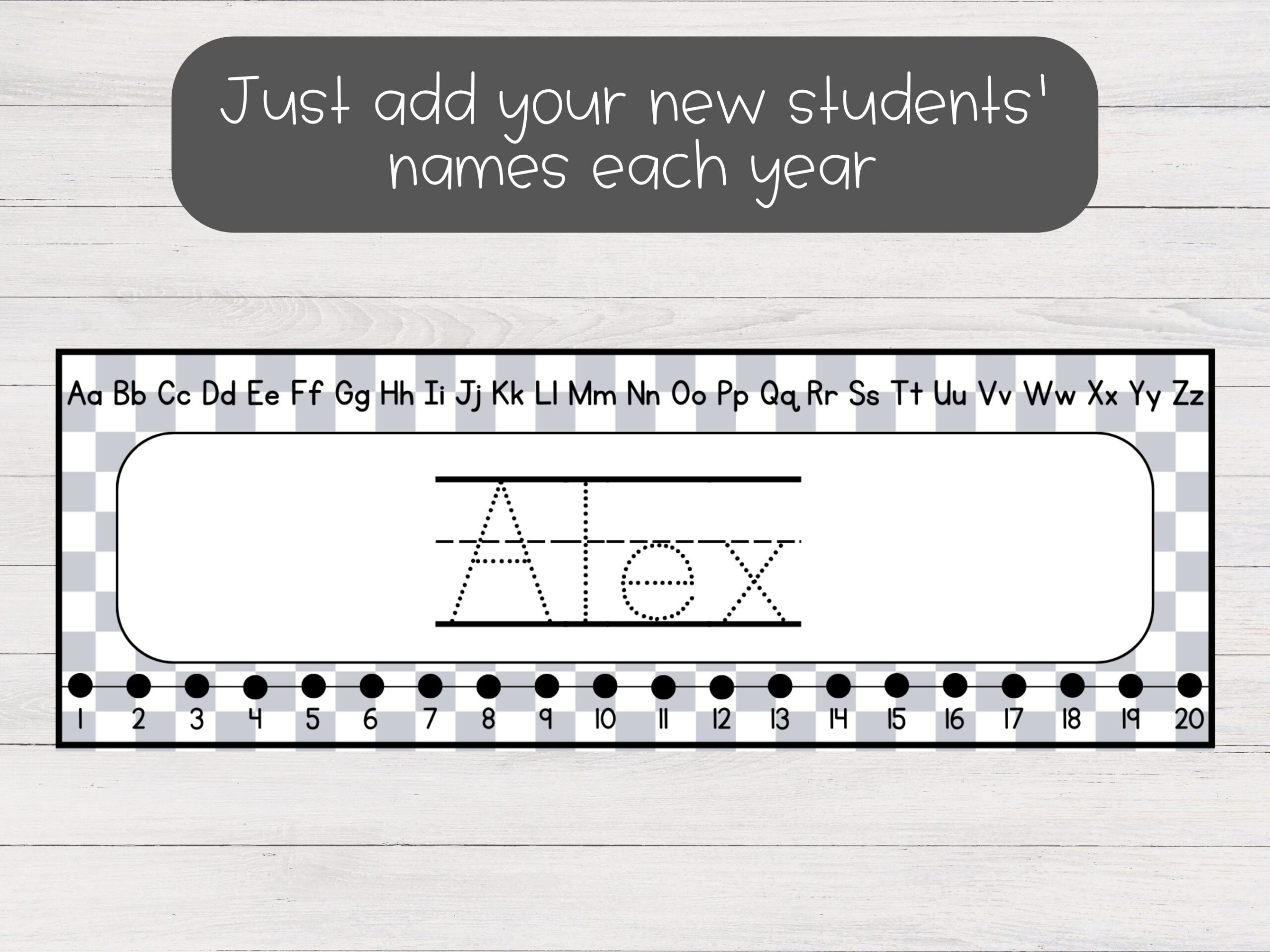 Black And White Desk Name Tags Editable Desk Name Tags Classroom Decor Back To School Classroom Name Plate Neutral Classroom Canva Etsy
