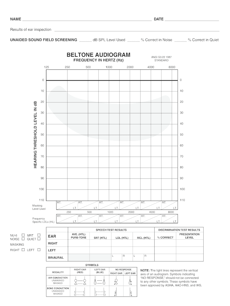 Blank Audiogram Pdf Fill Out Sign Online DocHub