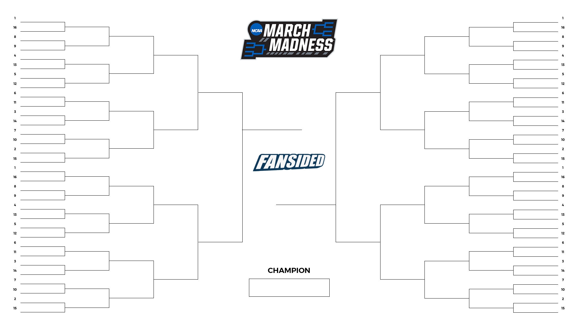 Blank March Madness Bracket Printable 2023 NCAA Tournament Bracket