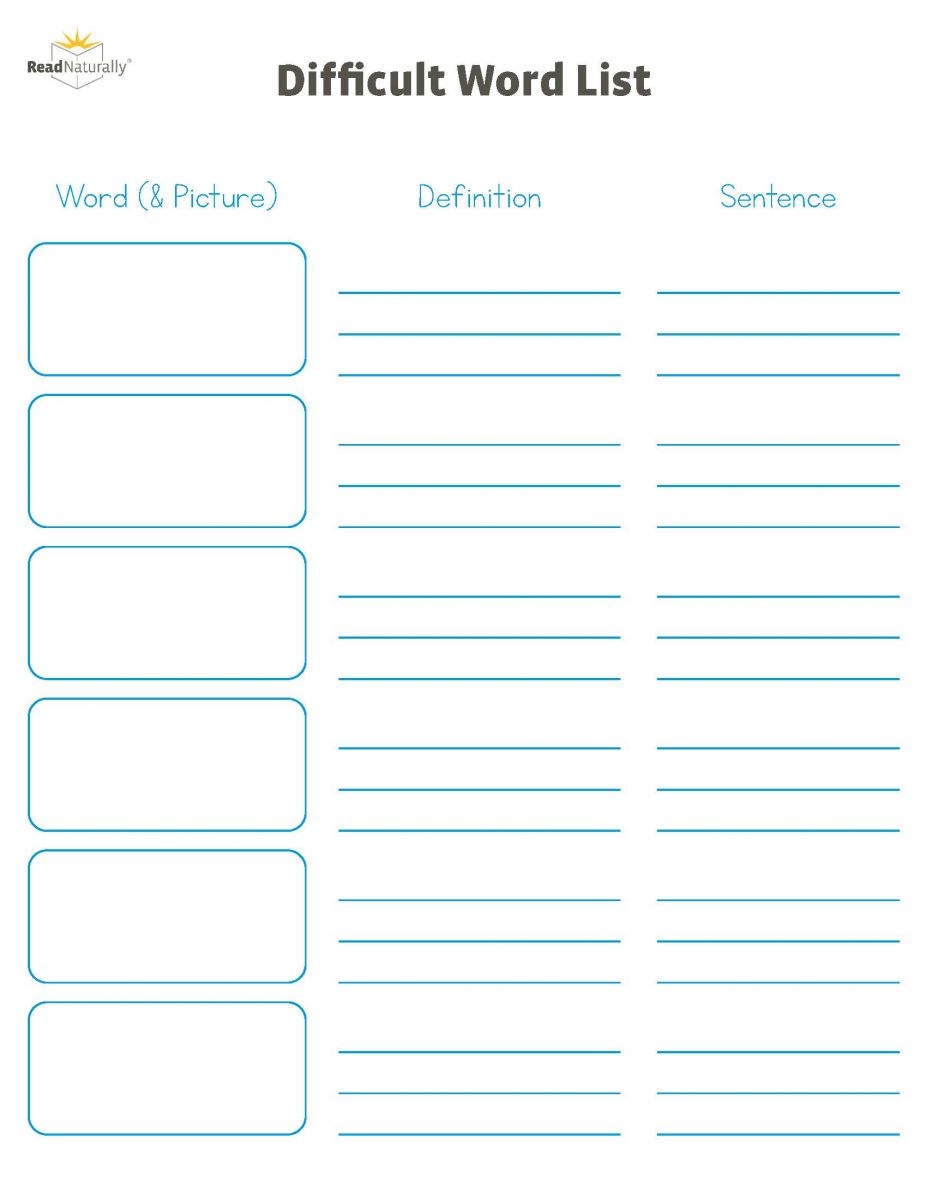 Read Naturally Master Edition Printable Blackline 1.5