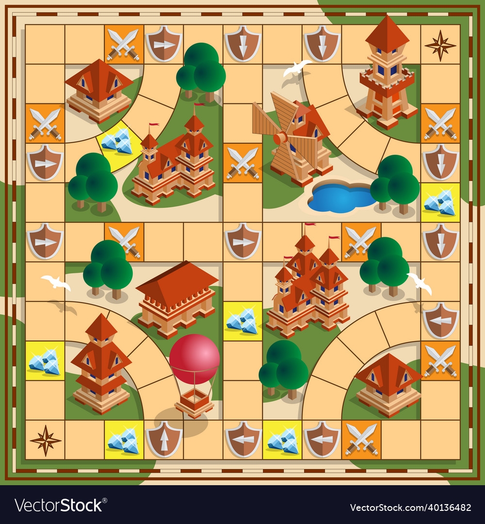 Board Game Of The Medieval Theme Royalty Free Vector Image