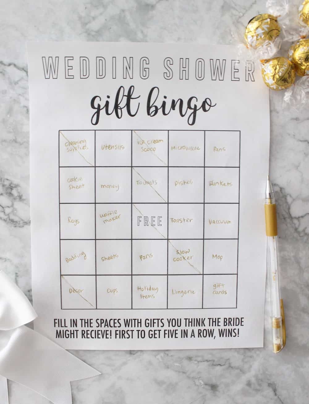 Free Editable Printable Bridal Bingo