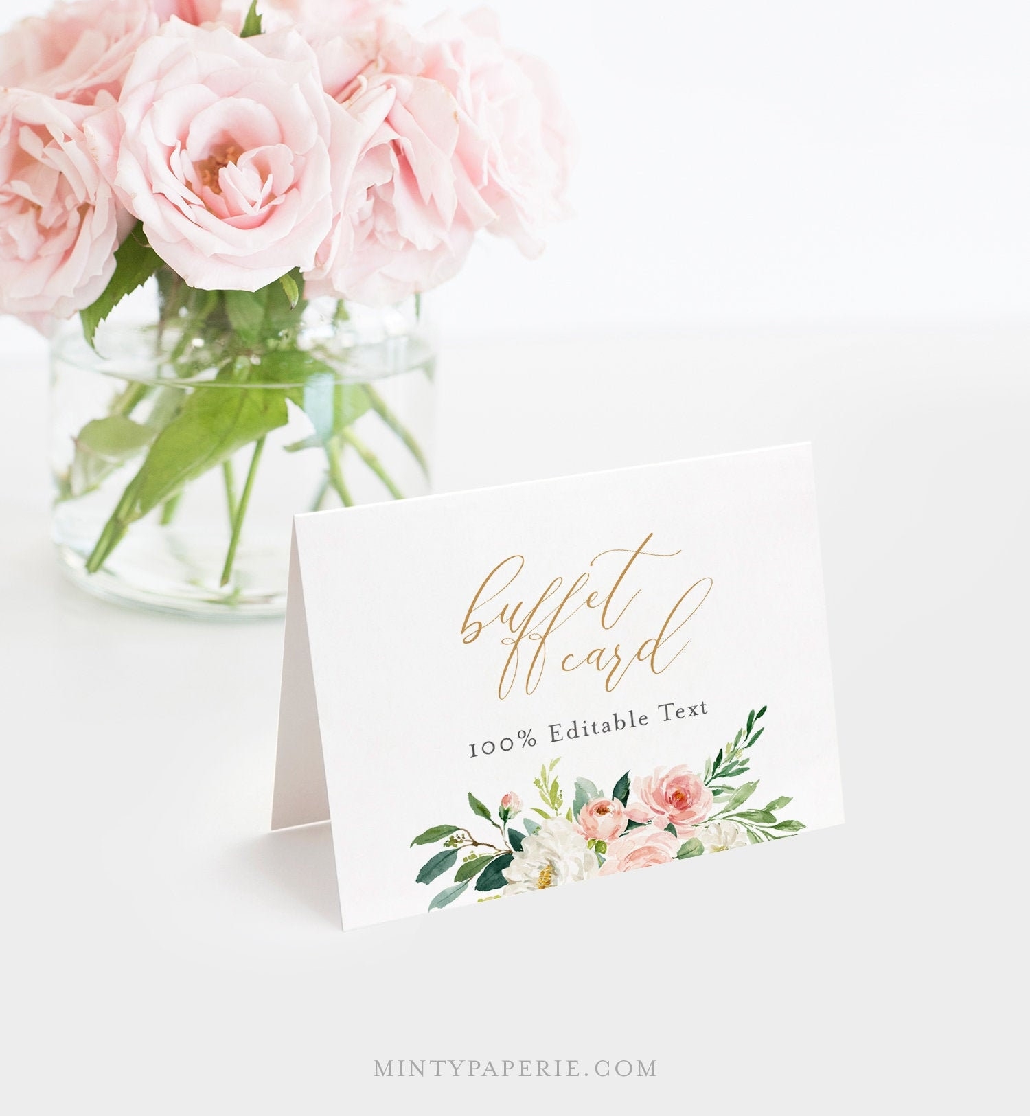 Buffet Card Template Food Label Boho Floral Wedding Buffet Printable Instant Download 100 Editable Text Tent Card Templett 043 103BC