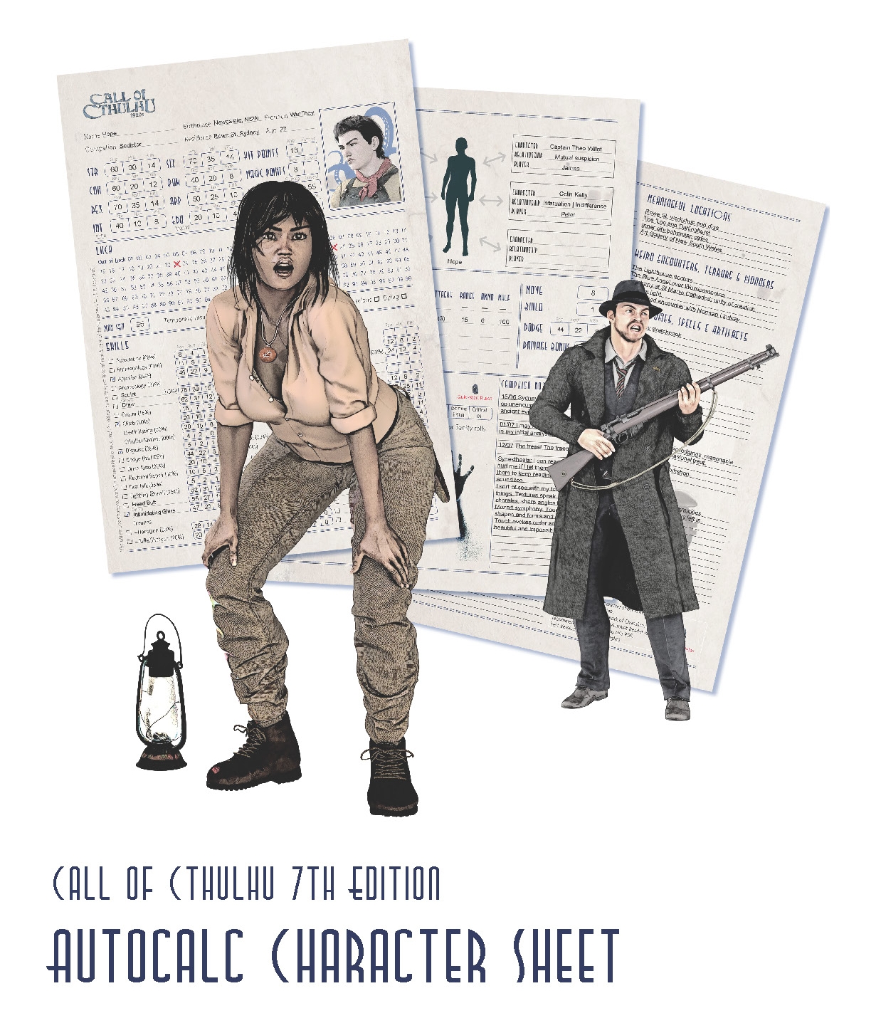 Call Of Cthulhu 7Ed Autocalc Character Sheet Pack Myth O Logic