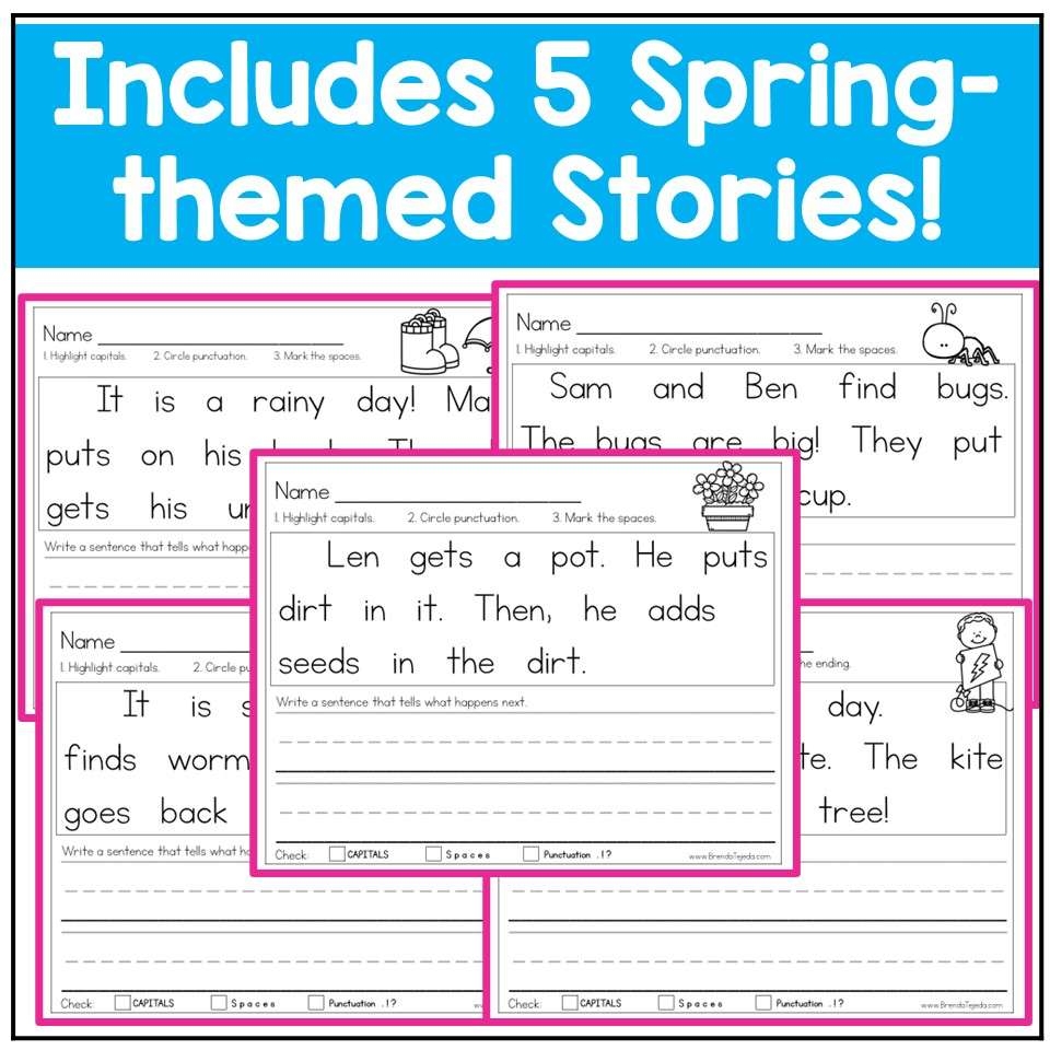 Printable Editing Worksheets Capital Punctuation
