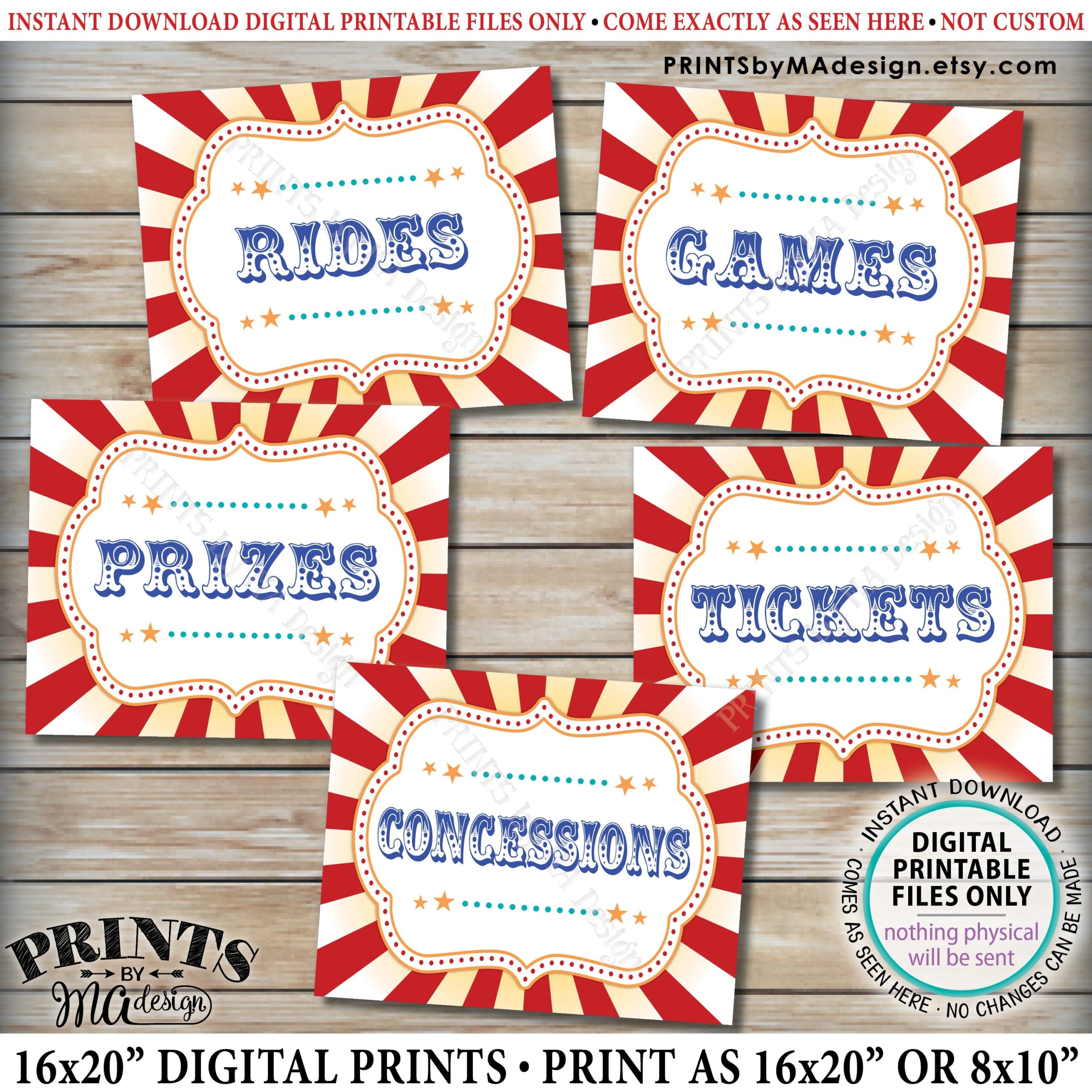 Free Editable Carnival Prize Printable