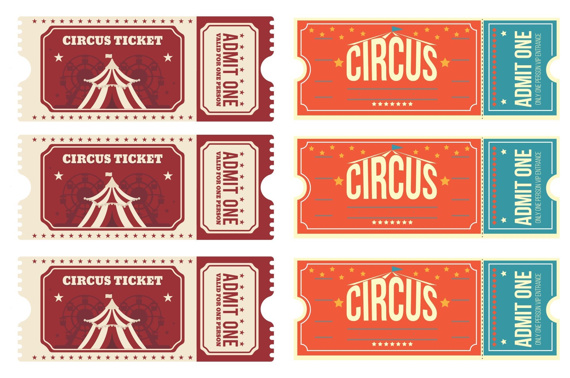Free Editable Printable Circus Ticket Template