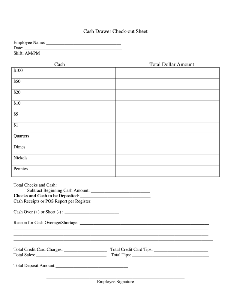 Cash Register Reconciliation Template Fill Out Sign Online DocHub